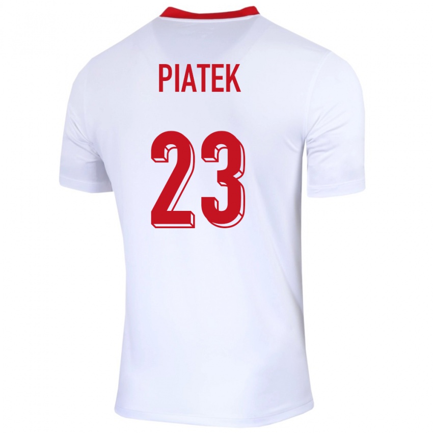 Niño Camiseta Polonia Krzysztof Piatek #23 Blanco 1ª Equipación 24-26 La Camisa Chile