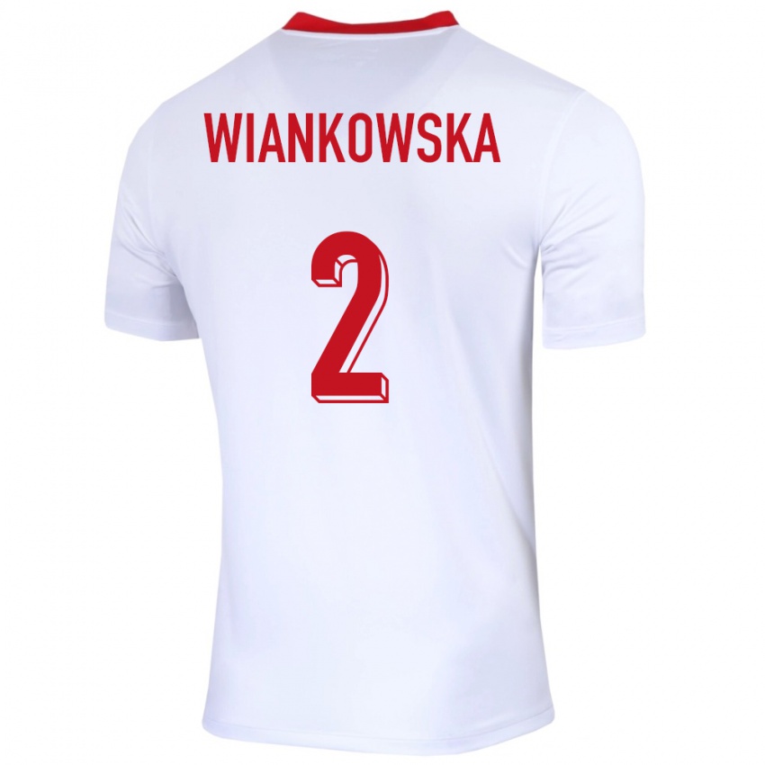 Niño Camiseta Polonia Martyna Wiankowska #2 Blanco 1ª Equipación 24-26 La Camisa Chile