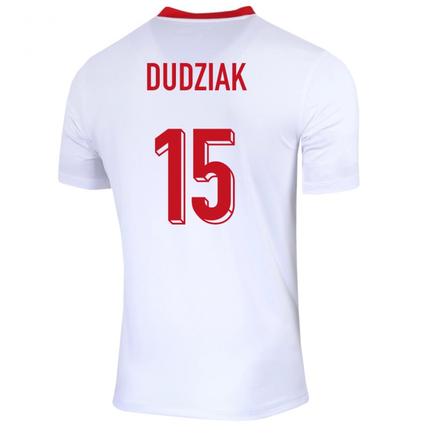 Niño Camiseta Polonia Aleksandra Dudziak #15 Blanco 1ª Equipación 24-26 La Camisa Chile