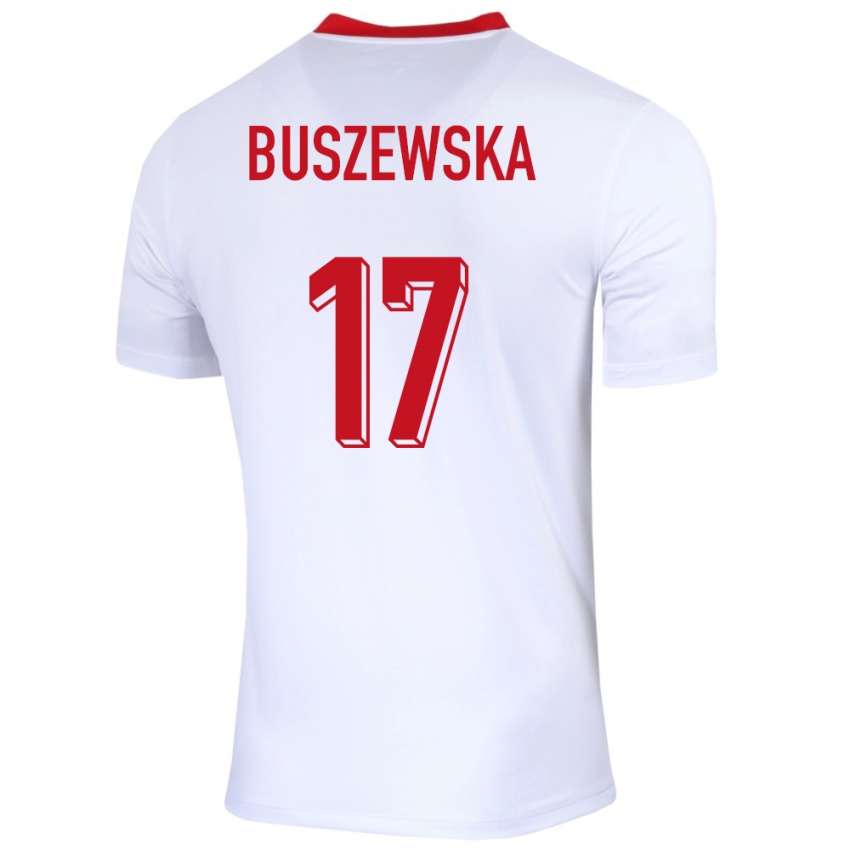 Niño Camiseta Polonia Zofia Buszewska #17 Blanco 1ª Equipación 24-26 La Camisa Chile