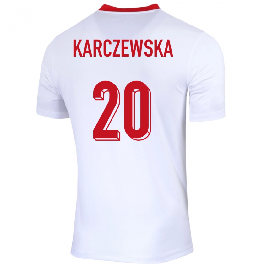 Niño Camiseta Polonia Nikola Karczewska #20 Blanco 1ª Equipación 24-26 La Camisa Chile