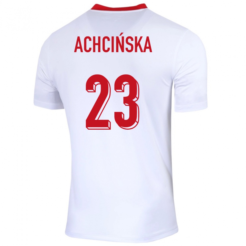 Niño Camiseta Polonia Adriana Achcinska #23 Blanco 1ª Equipación 24-26 La Camisa Chile