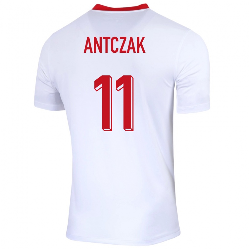 Niño Camiseta Polonia Jakub Antczak #11 Blanco 1ª Equipación 24-26 La Camisa Chile