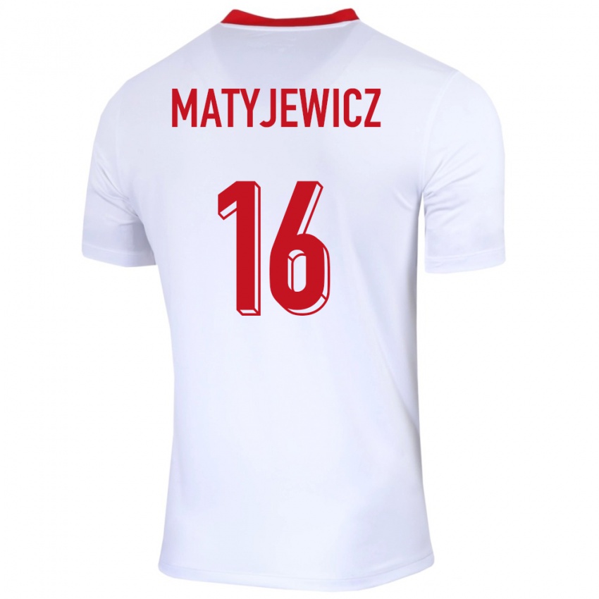 Niño Camiseta Polonia Wiktor Matyjewicz #16 Blanco 1ª Equipación 24-26 La Camisa Chile