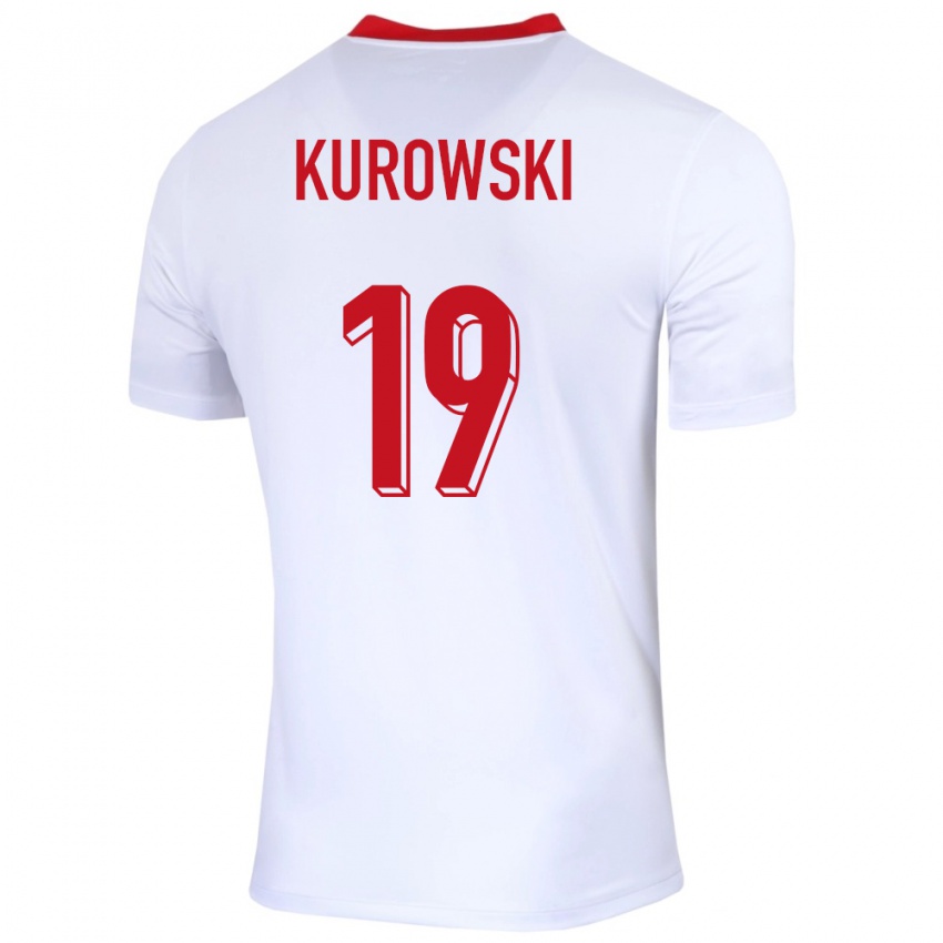 Niño Camiseta Polonia Milosz Kurowski #19 Blanco 1ª Equipación 24-26 La Camisa Chile