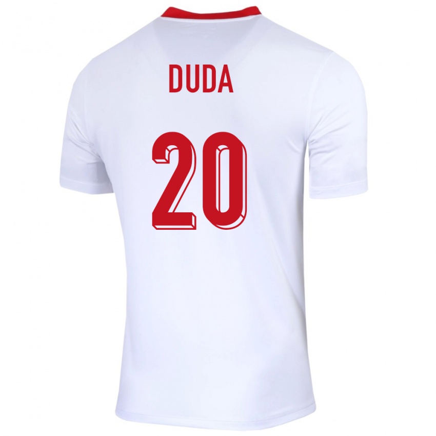 Niño Camiseta Polonia Kacper Duda #20 Blanco 1ª Equipación 24-26 La Camisa Chile