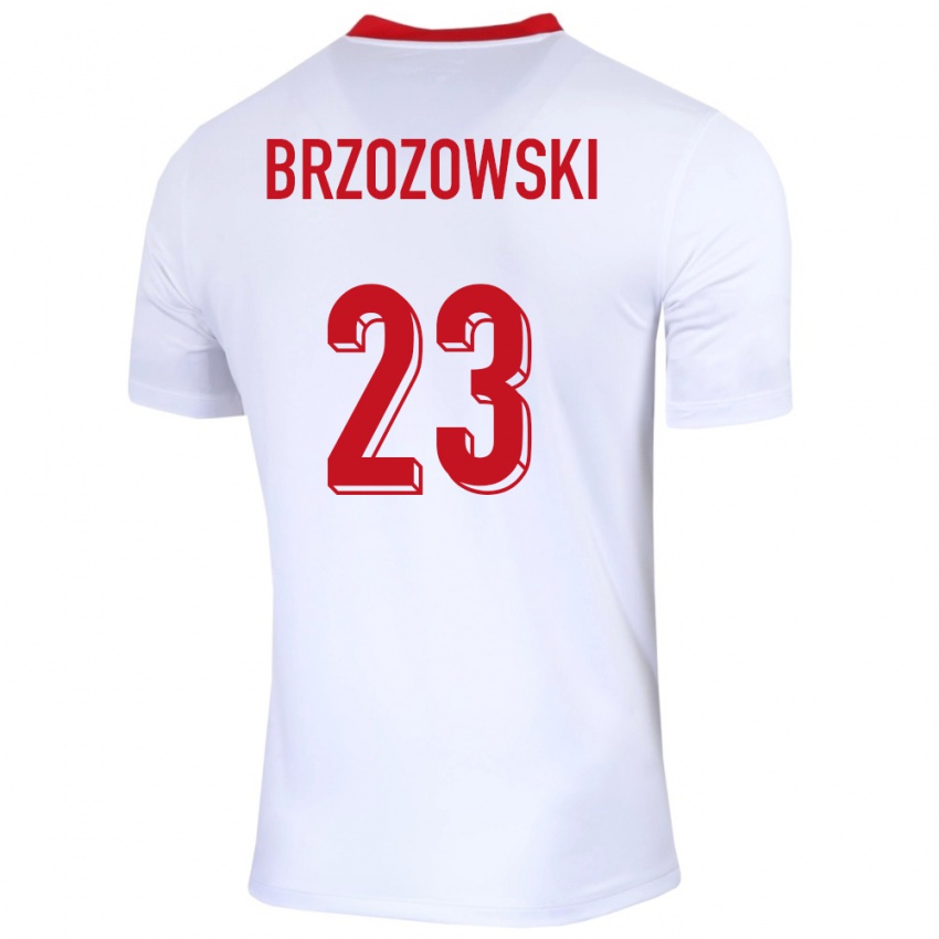 Niño Camiseta Polonia Milosz Brzozowski #23 Blanco 1ª Equipación 24-26 La Camisa Chile