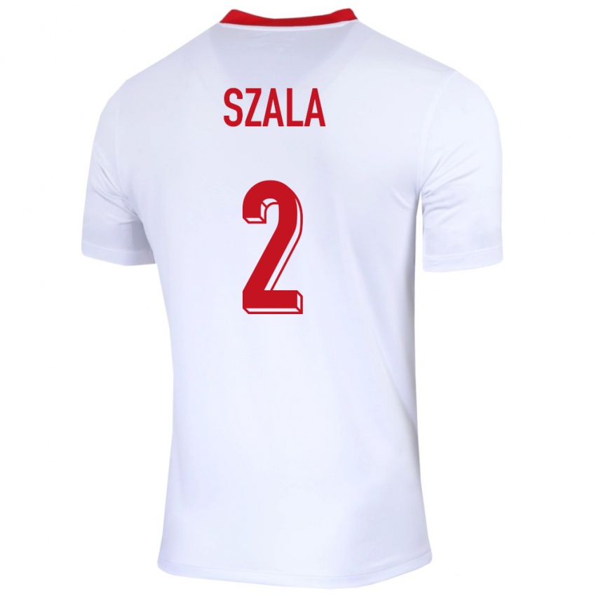 Niño Camiseta Polonia Dominik Szala #2 Blanco 1ª Equipación 24-26 La Camisa Chile