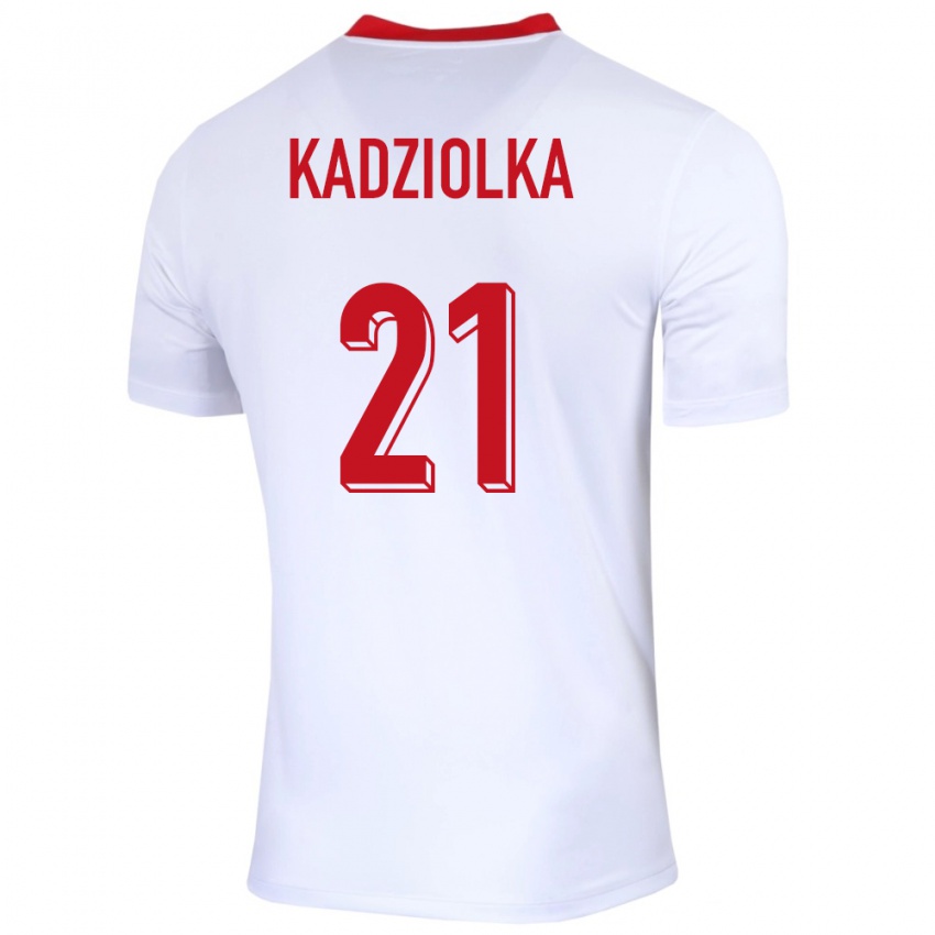 Niño Camiseta Polonia Szymon Kadziolka #21 Blanco 1ª Equipación 24-26 La Camisa Chile