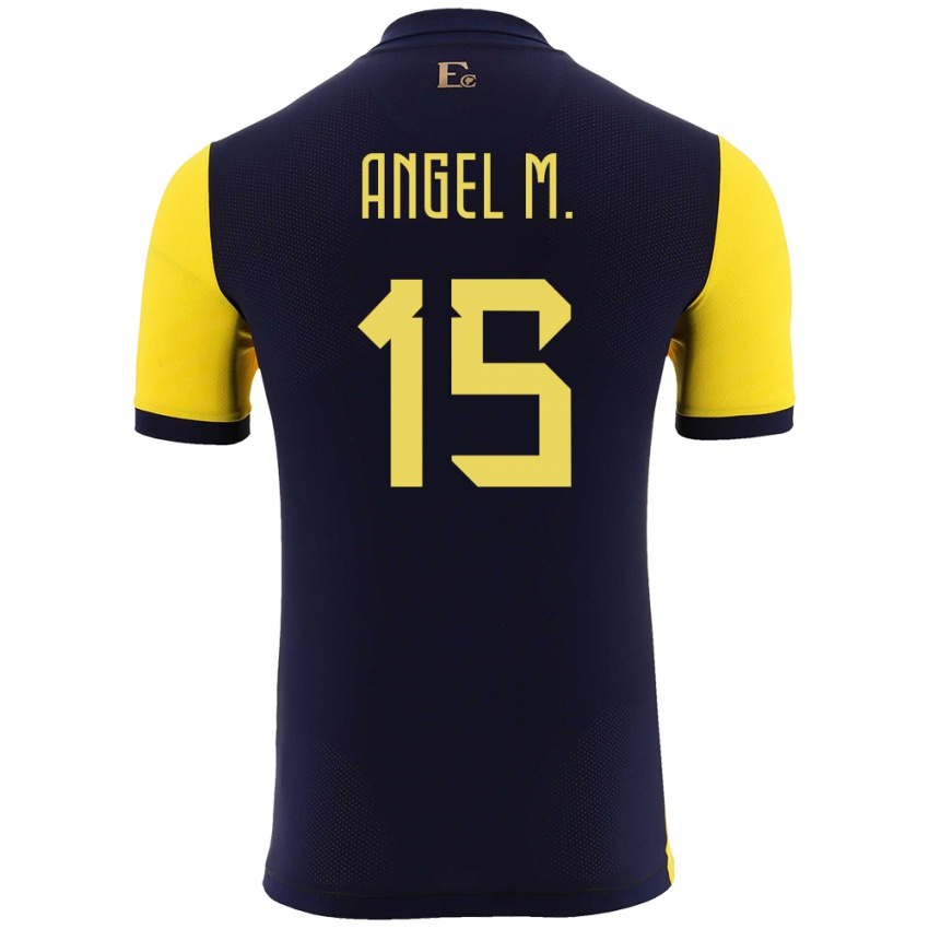 Niño Camiseta Ecuador Angel Mena #15 Amarillo 1ª Equipación 24-26 La Camisa Chile