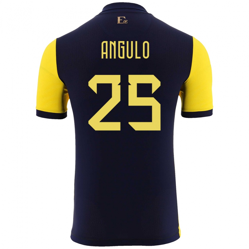 Niño Camiseta Ecuador Nilson Angulo #25 Amarillo 1ª Equipación 24-26 La Camisa Chile