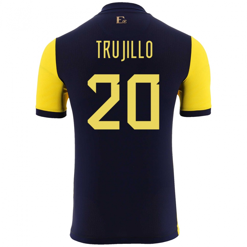 Niño Camiseta Ecuador Isabel Trujillo #20 Amarillo 1ª Equipación 24-26 La Camisa Chile