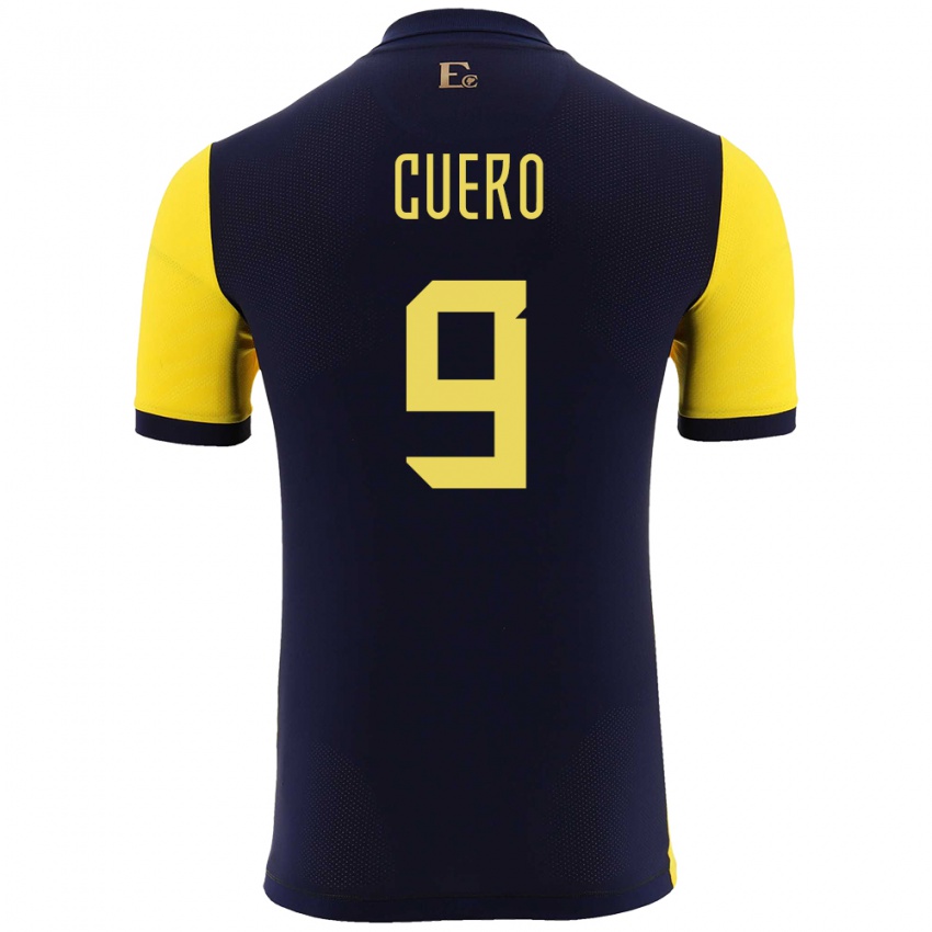 Niño Camiseta Ecuador Justin Cuero #9 Amarillo 1ª Equipación 24-26 La Camisa Chile