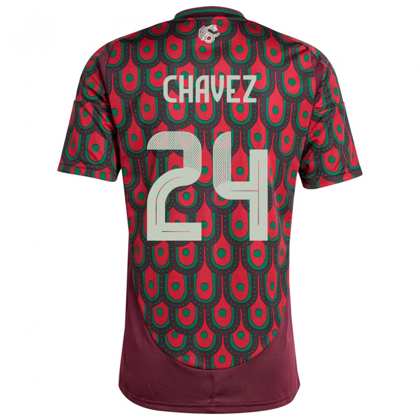Niño Camiseta México Luis Chavez #24 Granate 1ª Equipación 24-26 La Camisa Chile