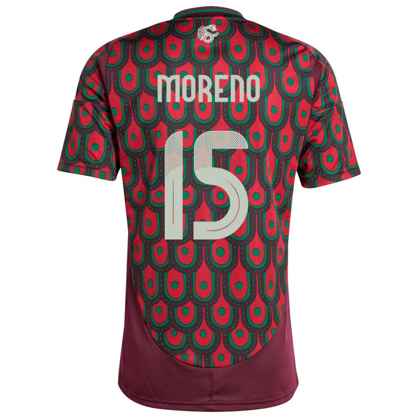 Niño Camiseta México Hector Moreno #15 Granate 1ª Equipación 24-26 La Camisa Chile
