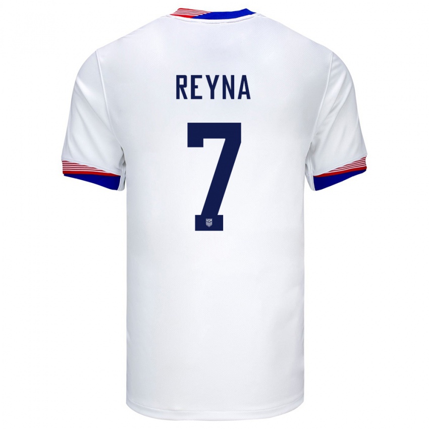 Niño Camiseta Estados Unidos Giovanni Reyna #7 Blanco 1ª Equipación 24-26 La Camisa Chile