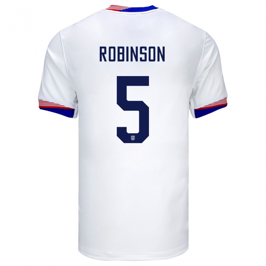 Niño Camiseta Estados Unidos Antonee Robinson #5 Blanco 1ª Equipación 24-26 La Camisa Chile