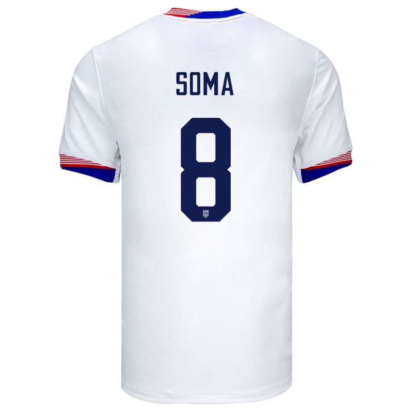 Niño Camiseta Estados Unidos Pedro Soma #8 Blanco 1ª Equipación 24-26 La Camisa Chile