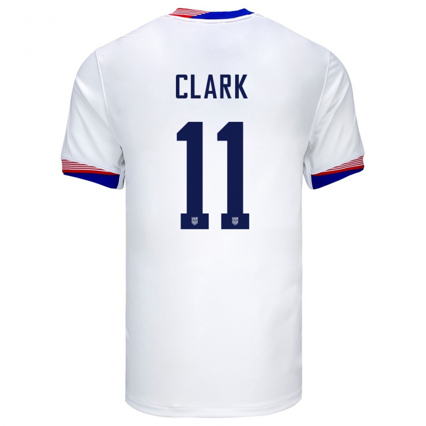 Niño Camiseta Estados Unidos Caden Clark #11 Blanco 1ª Equipación 24-26 La Camisa Chile