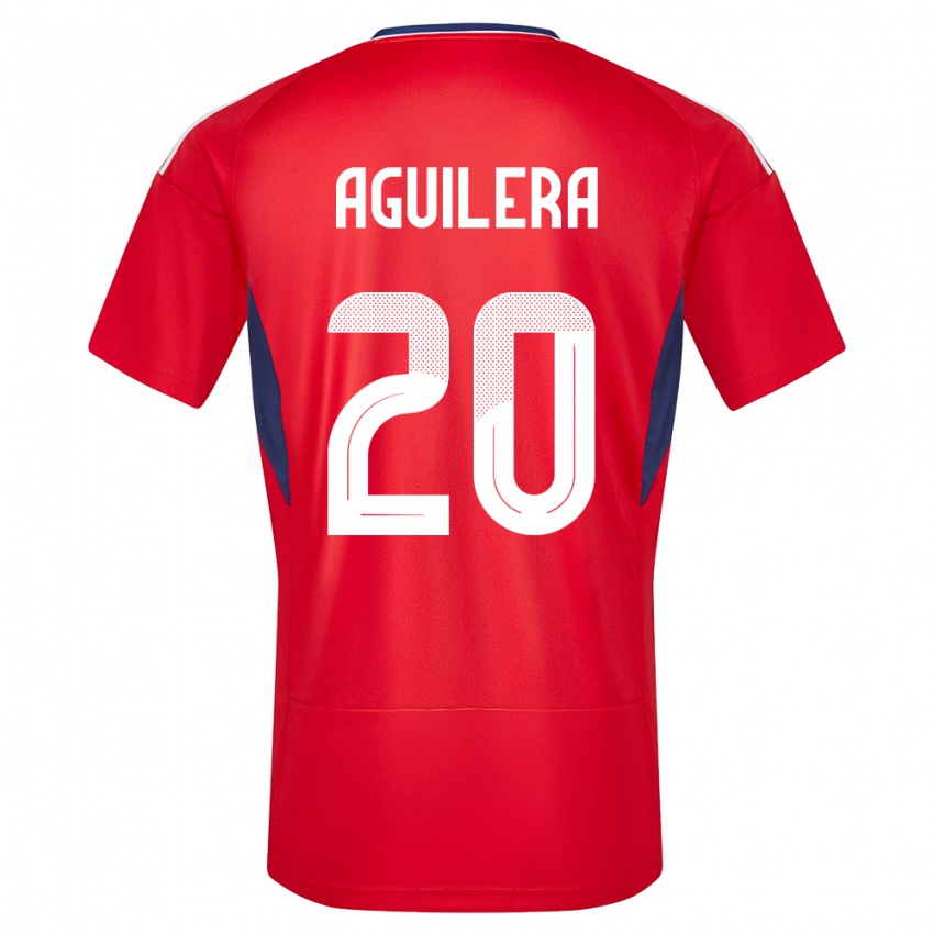 Niño Camiseta Costa Rica Brandon Aguilera #20 Rojo 1ª Equipación 24-26 La Camisa Chile
