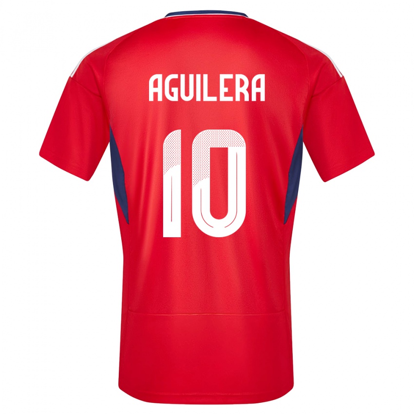 Niño Camiseta Costa Rica Brandon Aguilera #10 Rojo 1ª Equipación 24-26 La Camisa Chile