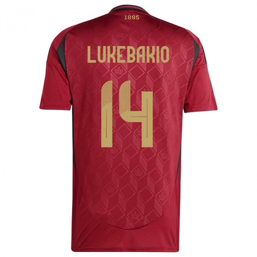Niño Camiseta Bélgica Dodi Lukebakio #14 Borgoña 1ª Equipación 24-26 La Camisa Chile