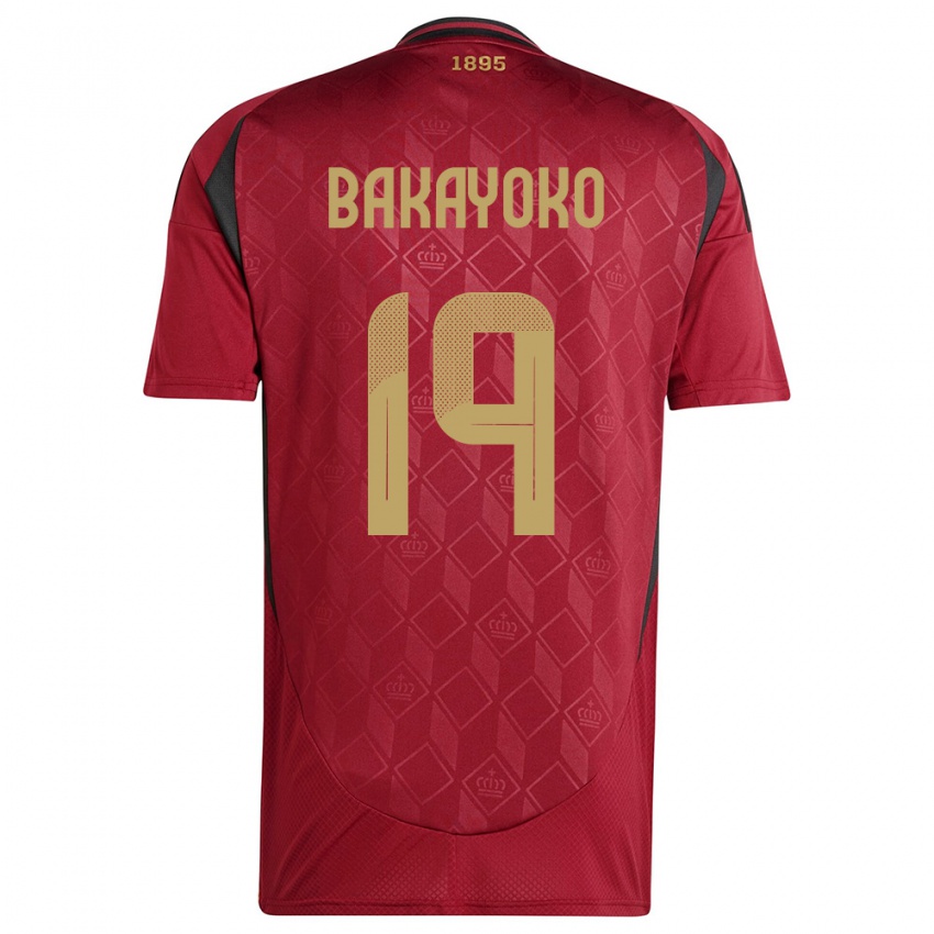 Niño Camiseta Bélgica Johan Bakayoko #19 Borgoña 1ª Equipación 24-26 La Camisa Chile
