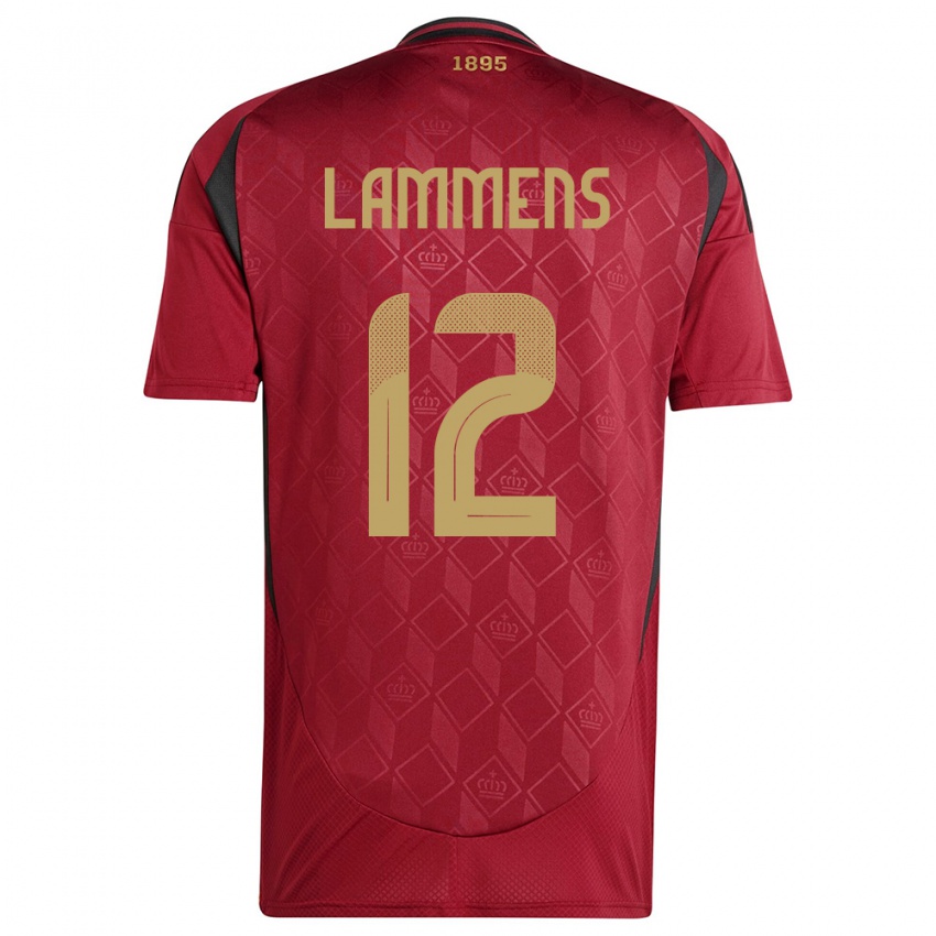 Niño Camiseta Bélgica Senne Lammens #12 Borgoña 1ª Equipación 24-26 La Camisa Chile