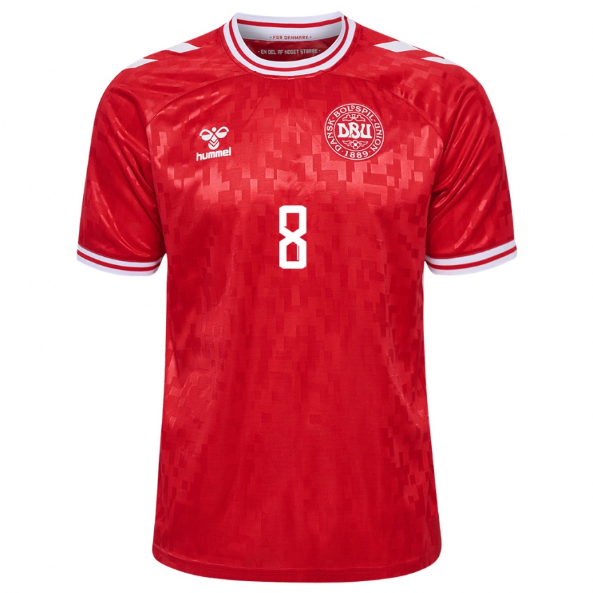 Niño Camiseta Dinamarca Thomas Delaney #8 Rojo 1ª Equipación 24-26 La Camisa Chile