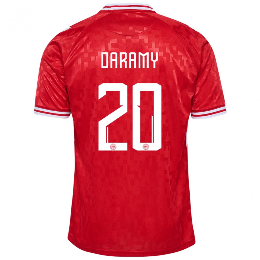 Niño Camiseta Dinamarca Mohamed Daramy #20 Rojo 1ª Equipación 24-26 La Camisa Chile