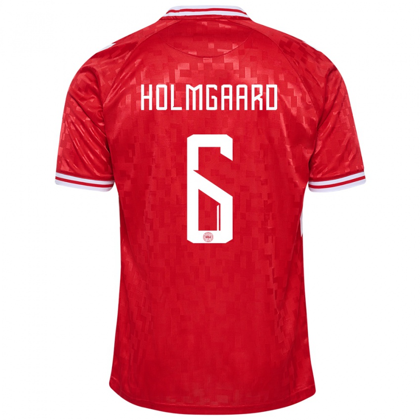 Niño Camiseta Dinamarca Karen Holmgaard #6 Rojo 1ª Equipación 24-26 La Camisa Chile