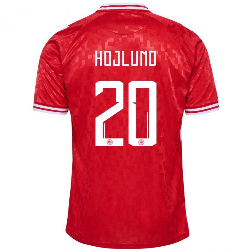 Niño Camiseta Dinamarca Rasmus Hojlund #20 Rojo 1ª Equipación 24-26 La Camisa Chile