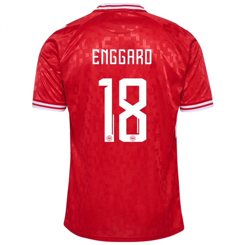 Niño Camiseta Dinamarca Mads Enggard #18 Rojo 1ª Equipación 24-26 La Camisa Chile