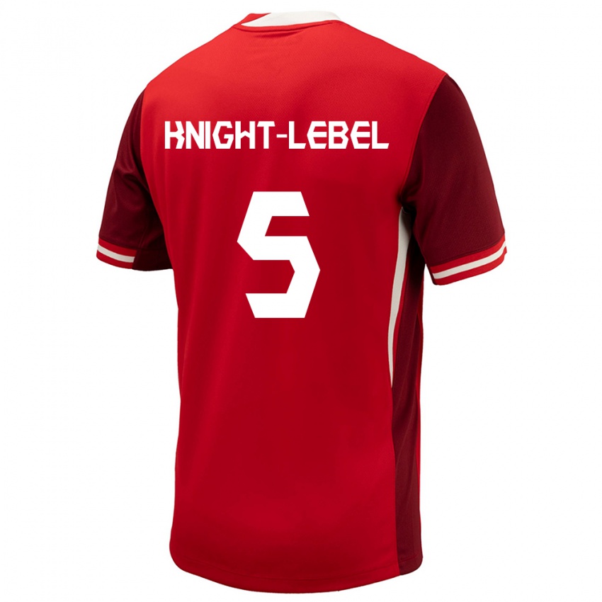 Niño Camiseta Canadá Jamie Knight Lebel #5 Rojo 1ª Equipación 24-26 La Camisa Chile