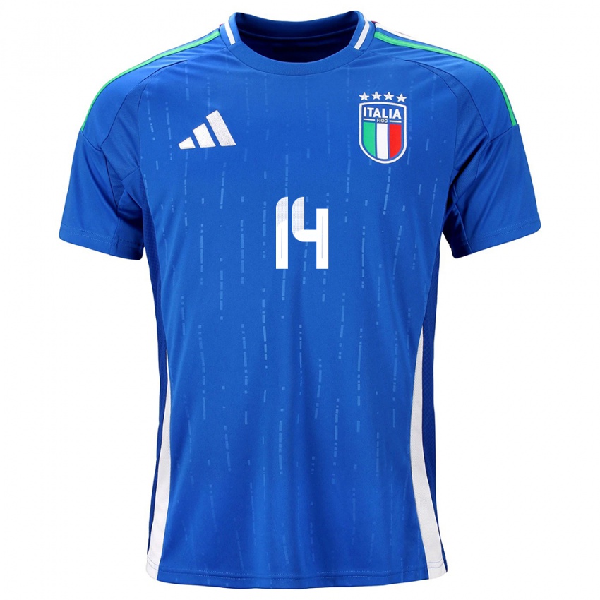 Niño Camiseta Italia Federico Chiesa #14 Azul 1ª Equipación 24-26 La Camisa Chile