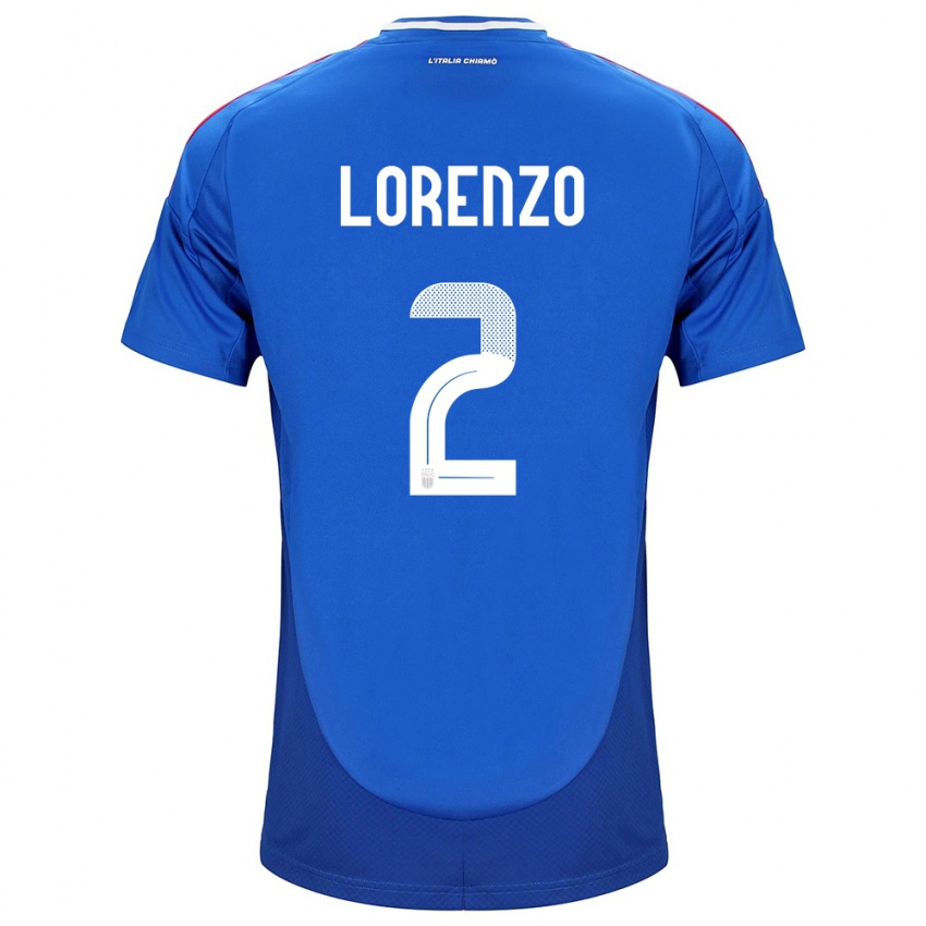 Niño Camiseta Italia Giovanni Di Lorenzo #2 Azul 1ª Equipación 24-26 La Camisa Chile