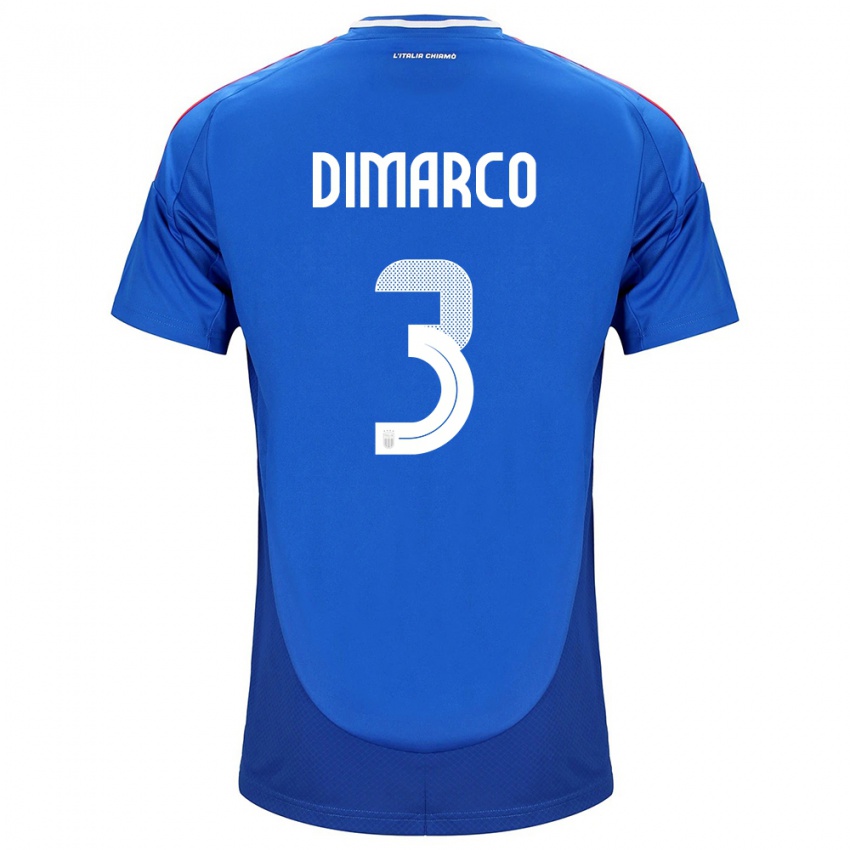 Niño Camiseta Italia Federico Dimarco #3 Azul 1ª Equipación 24-26 La Camisa Chile