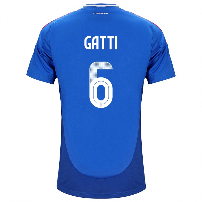 Niño Camiseta Italia Federico Gatti #6 Azul 1ª Equipación 24-26 La Camisa Chile