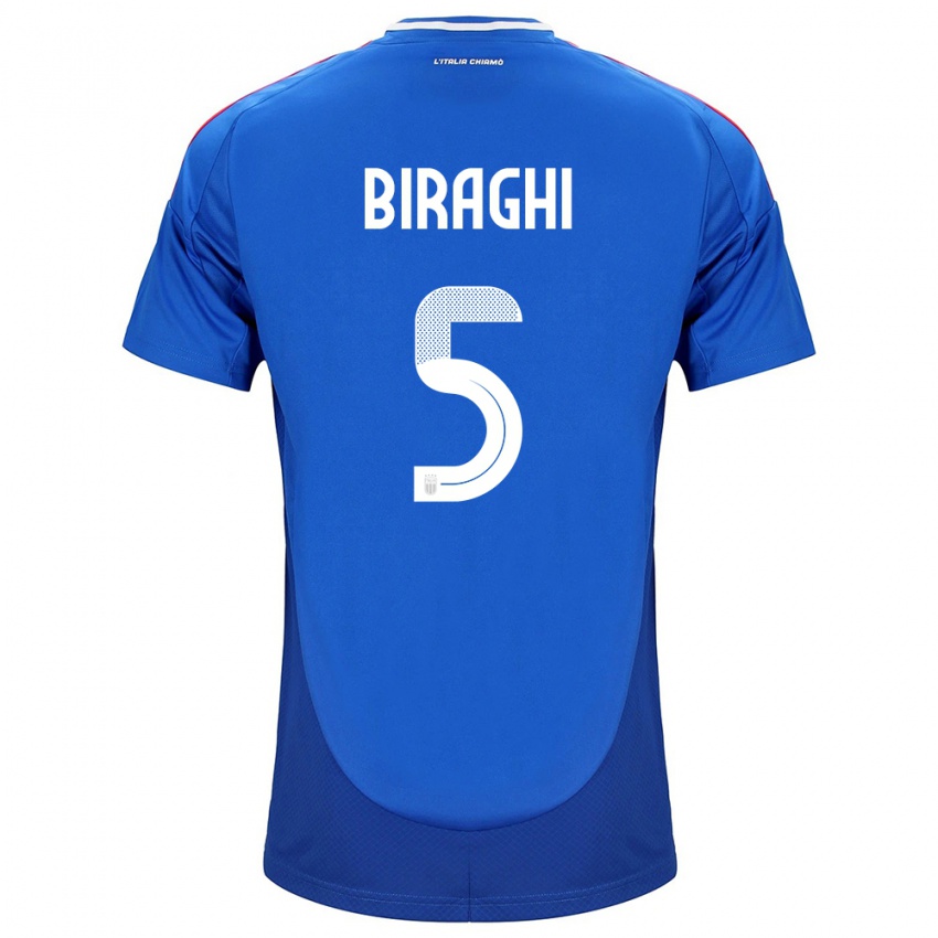 Niño Camiseta Italia Cristiano Biraghi #5 Azul 1ª Equipación 24-26 La Camisa Chile