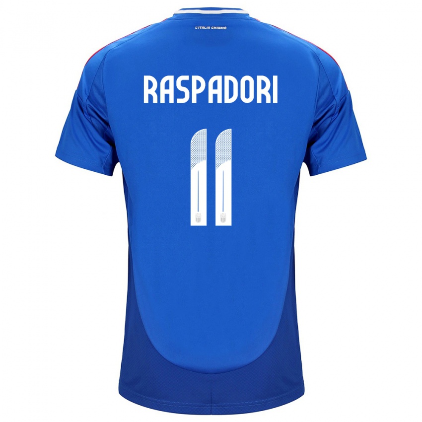 Niño Camiseta Italia Giacomo Raspadori #11 Azul 1ª Equipación 24-26 La Camisa Chile