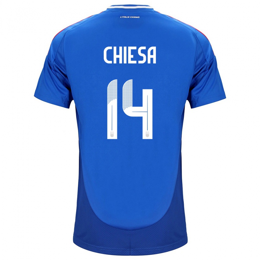 Niño Camiseta Italia Federico Chiesa #14 Azul 1ª Equipación 24-26 La Camisa Chile