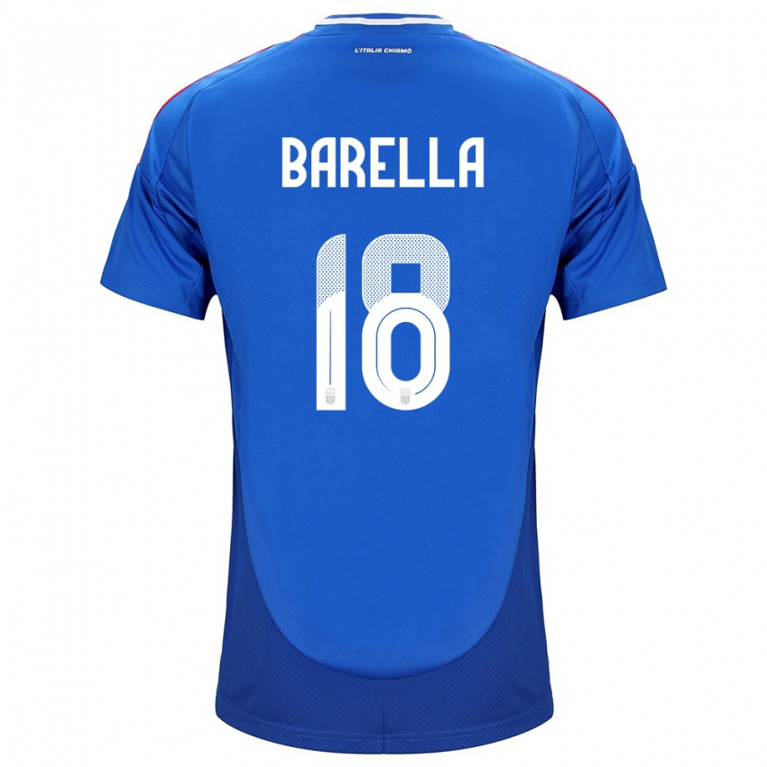 Niño Camiseta Italia Nicolò Barella #18 Azul 1ª Equipación 24-26 La Camisa Chile