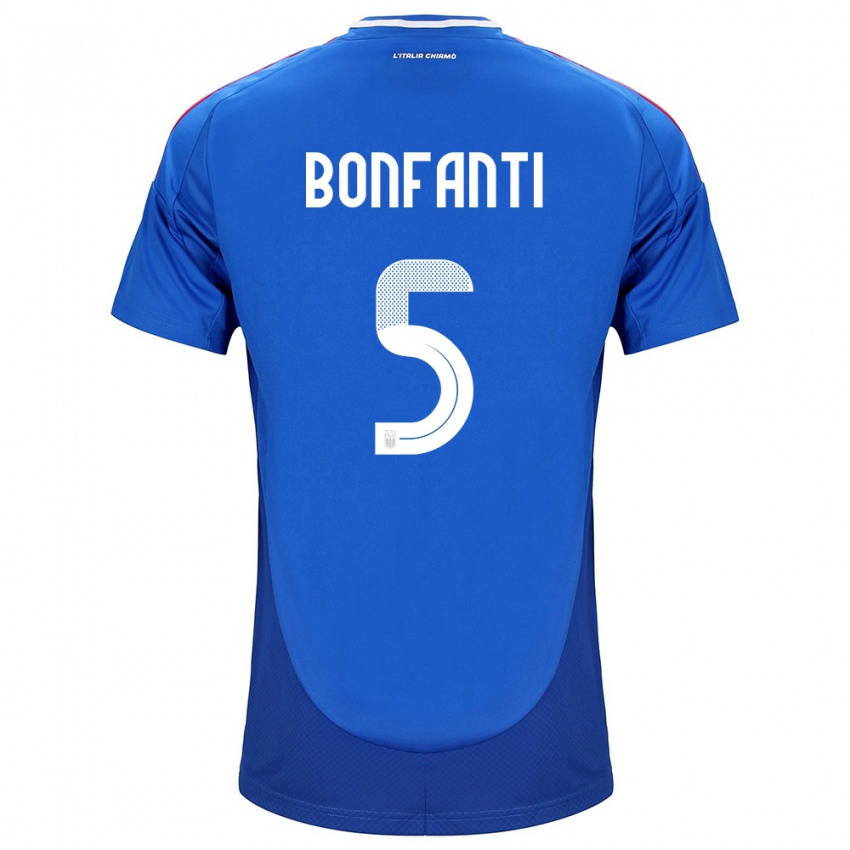 Niño Camiseta Italia Giovanni Bonfanti #5 Azul 1ª Equipación 24-26 La Camisa Chile