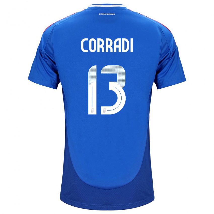 Niño Camiseta Italia Christian Corradi #13 Azul 1ª Equipación 24-26 La Camisa Chile