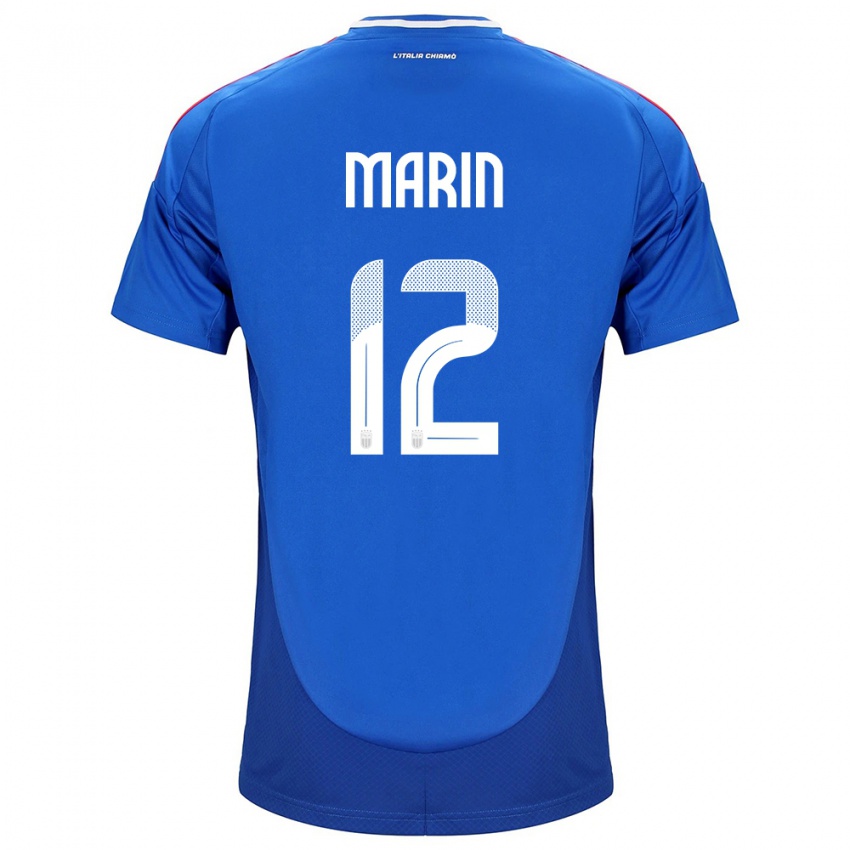 Niño Camiseta Italia Renato Marin #12 Azul 1ª Equipación 24-26 La Camisa Chile