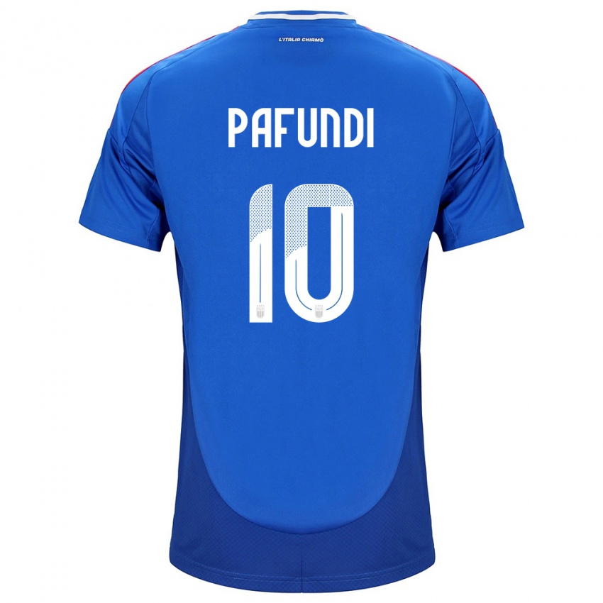 Niño Camiseta Italia Simone Pafundi #10 Azul 1ª Equipación 24-26 La Camisa Chile