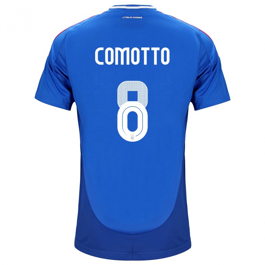 Niño Camiseta Italia Christian Comotto #8 Azul 1ª Equipación 24-26 La Camisa Chile