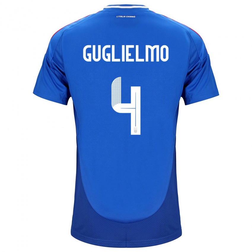 Niño Camiseta Italia Lucia Di Guglielmo #4 Azul 1ª Equipación 24-26 La Camisa Chile