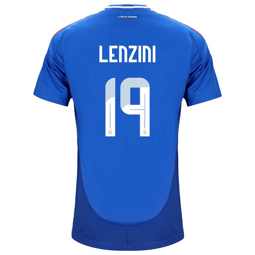 Niño Camiseta Italia Martina Lenzini #19 Azul 1ª Equipación 24-26 La Camisa Chile