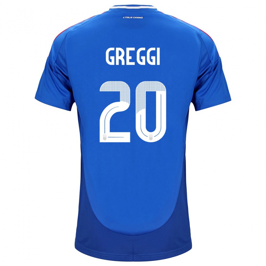 Niño Camiseta Italia Giada Greggi #20 Azul 1ª Equipación 24-26 La Camisa Chile